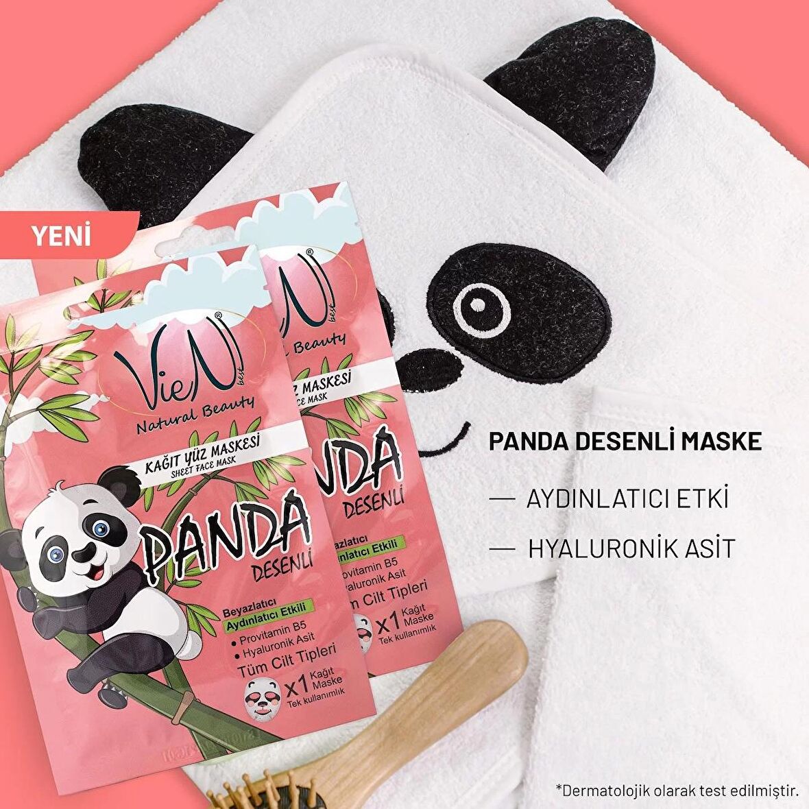 VİEN KAGIT YÜZ MASKESİ PANDA DESENLİ MASKE+PROVİTA